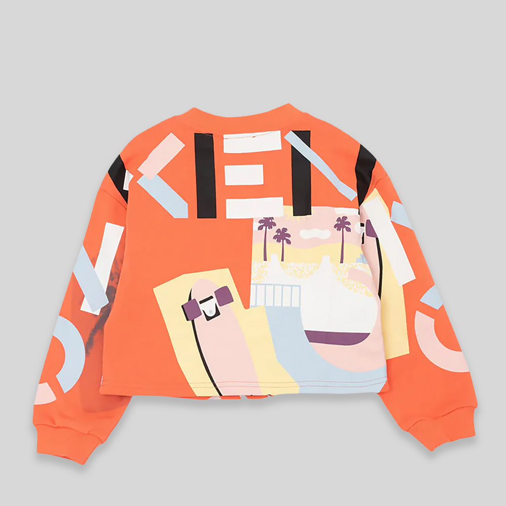 Kenzo Kids Multi-Logo Cropped Sweatshirt