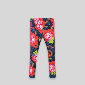 Kenzo Kids Japanese Dragon Floral Velvet Leggings