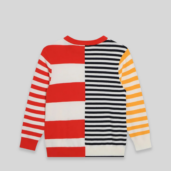 Kenzo Kids Color Block Multi-Stripe Knit Sweater