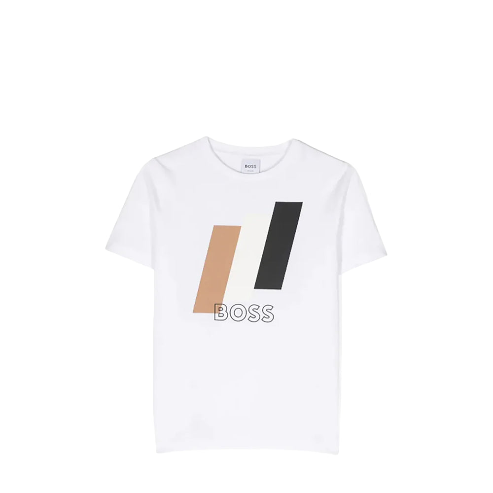 Hugo Boss Kids Striped Logo T-Shirt