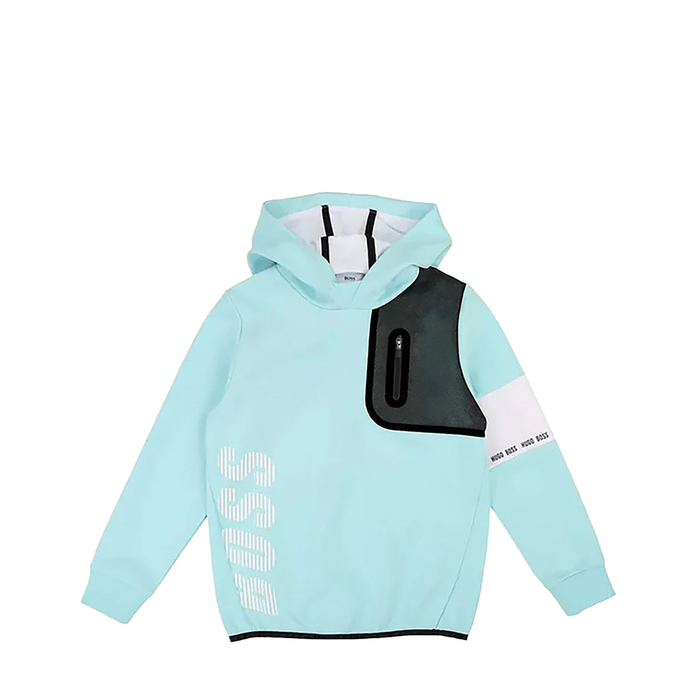 Hugo Boss Kids Mesh Pullover Hoodie Sweatshirt