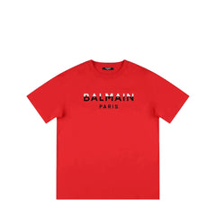 Balmain Kids Dual Color Flocked Logo T-Shirt