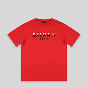 Balmain Kids Dual Color Flocked Logo T-Shirt