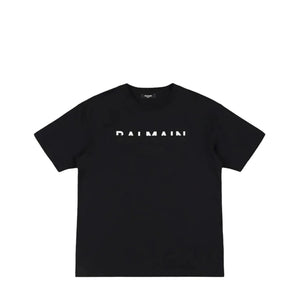 Balmain Kids Dual Color Flocked Logo T-Shirt