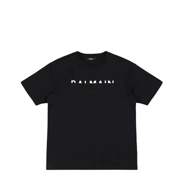 Balmain Kids Dual Color Flocked Logo T-Shirt