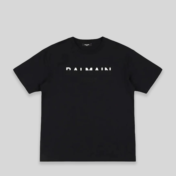 Balmain Kids Dual Color Flocked Logo T-Shirt