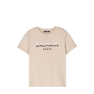Balmain Kids Dual-Color Logo Print T-Shirt