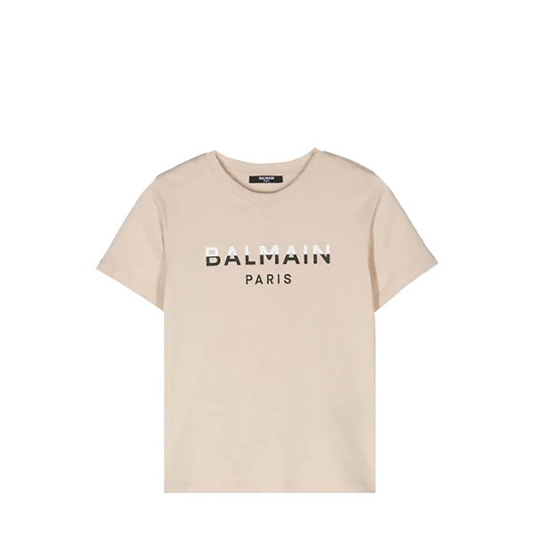Balmain Kids Dual-Color Logo Print T-Shirt