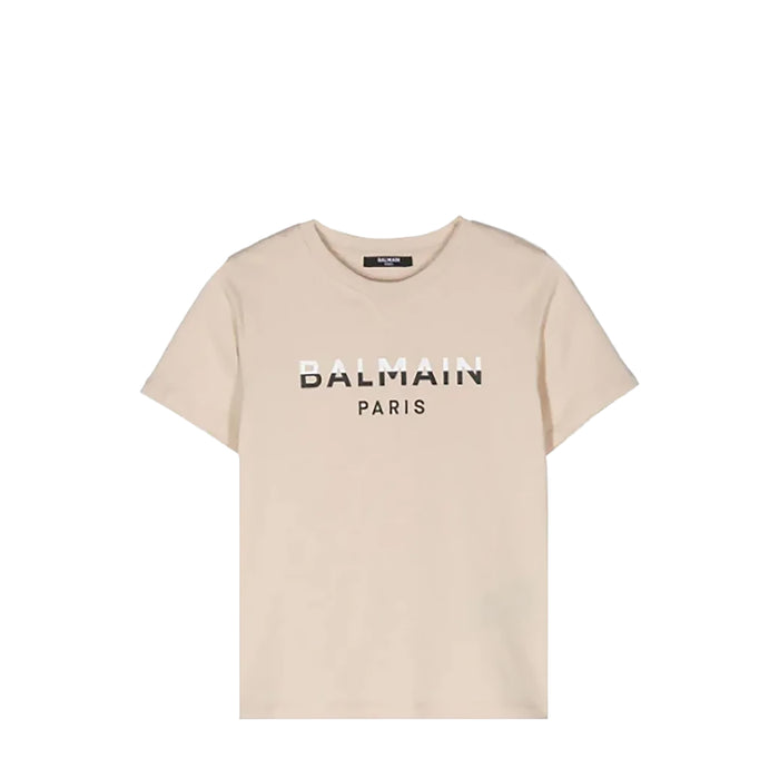 Balmain Kids Dual-Color Logo Print T-Shirt