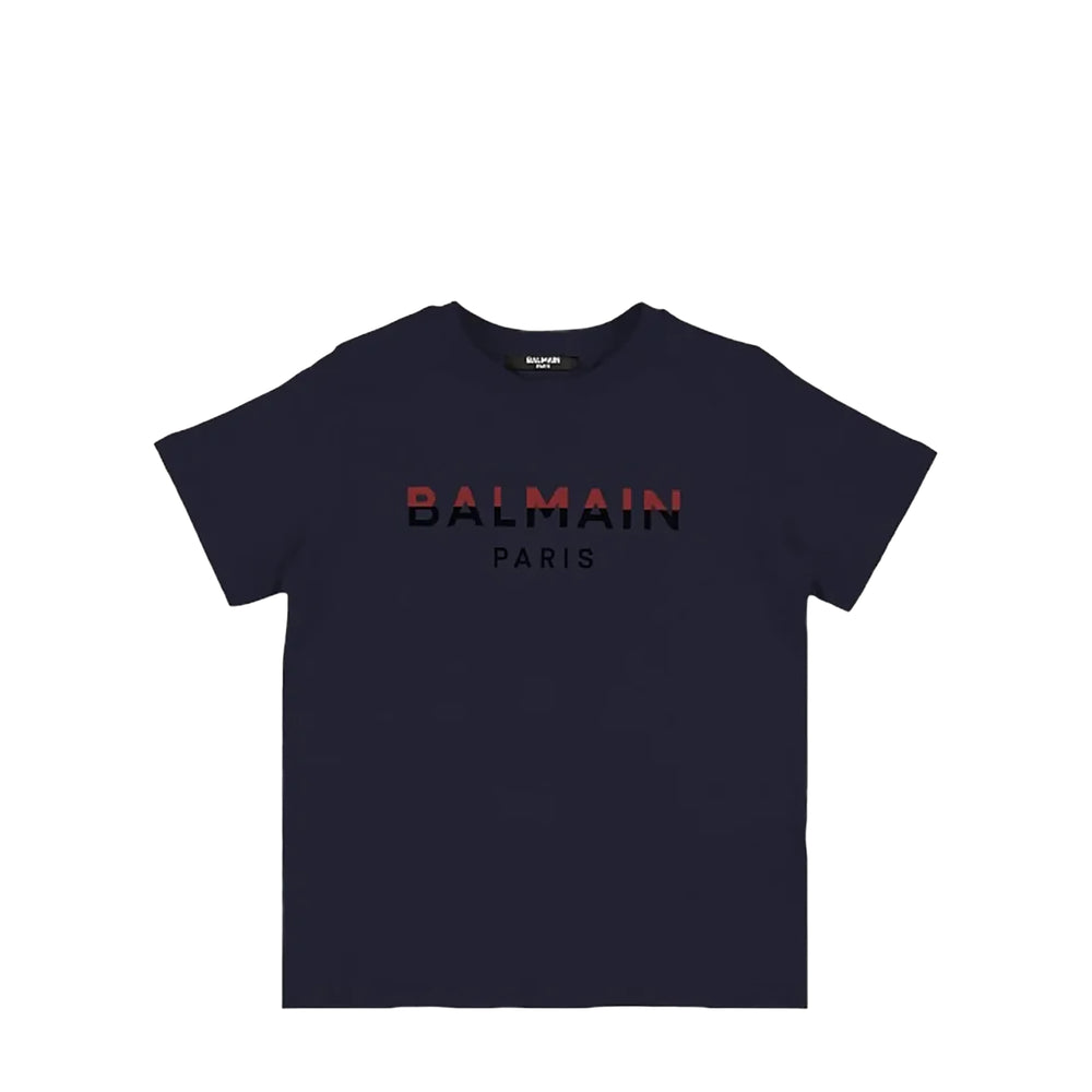 Balmain Kids Dual-Color Logo Print T-Shirt
