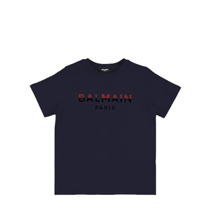 Balmain Kids Dual-Color Logo Print T-Shirt