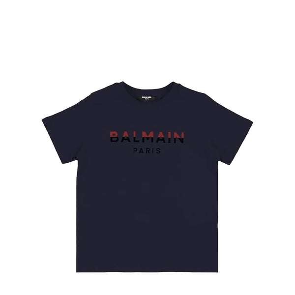 Balmain Kids Dual-Color Logo Print T-Shirt