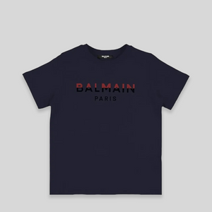 Balmain Kids Dual-Color Logo Print T-Shirt