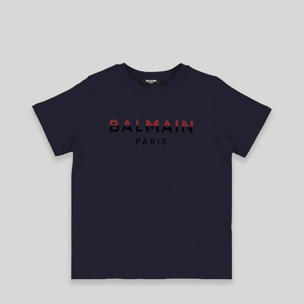 Balmain Kids Dual-Color Logo Print T-Shirt