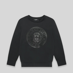 Balmain Kids Circle Crest Logo Sweatshirt