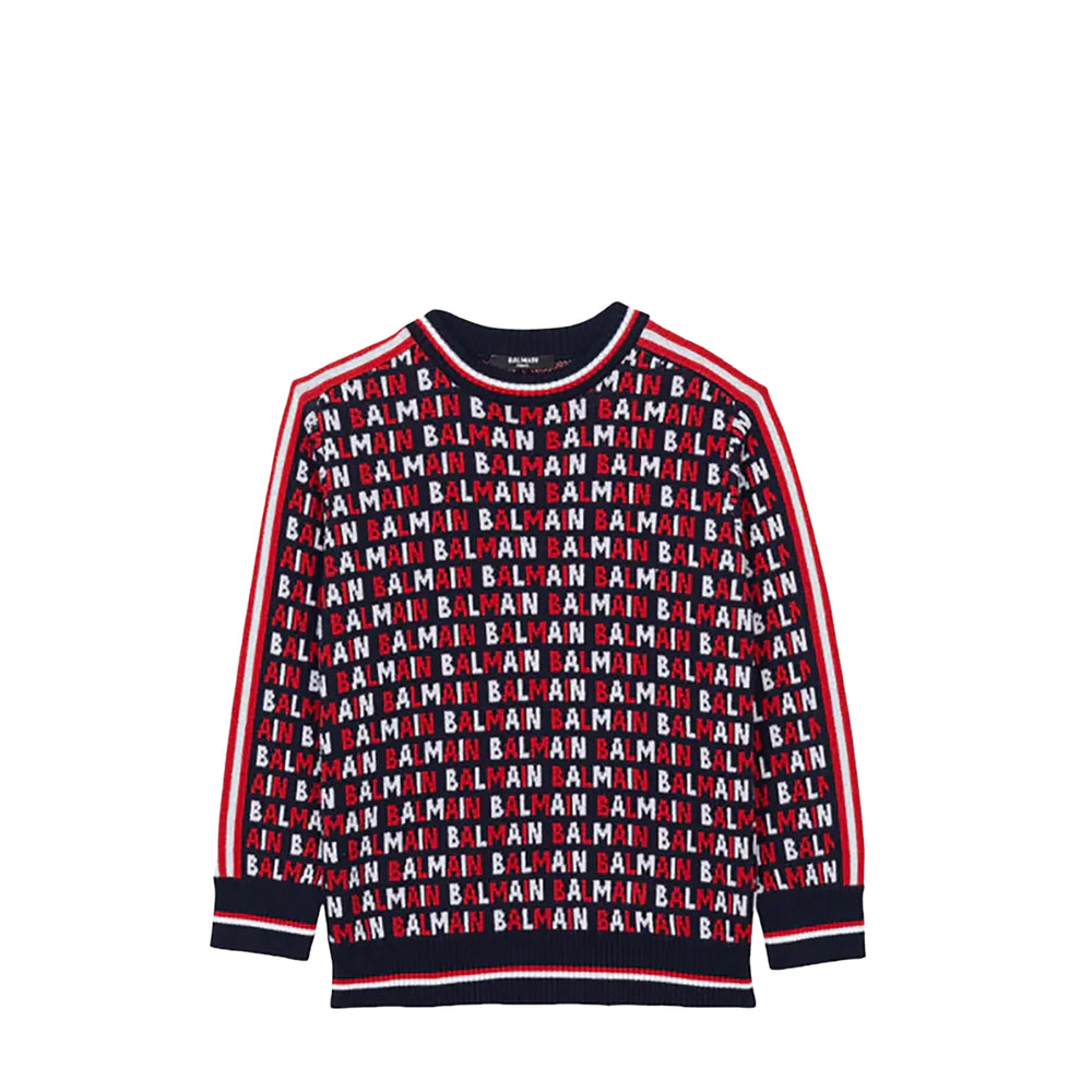 Balmain Kids Monogram Jacquard Jumper Sweater