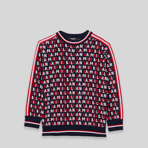 Balmain Kids Monogram Jacquard Jumper Sweater