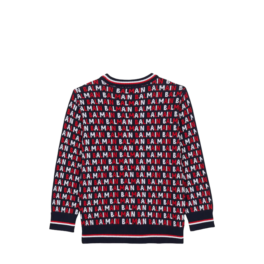 Balmain Kids Monogram Jacquard Jumper Sweater
