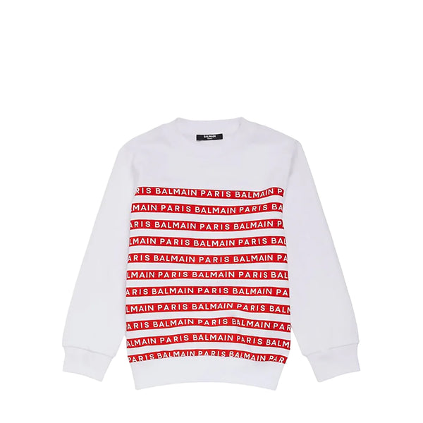 Balmain Kids Striped Logo Sweatshirt