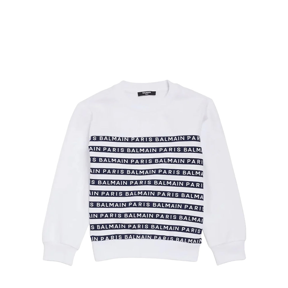 Balmain Kids Striped Logo Sweatshirt