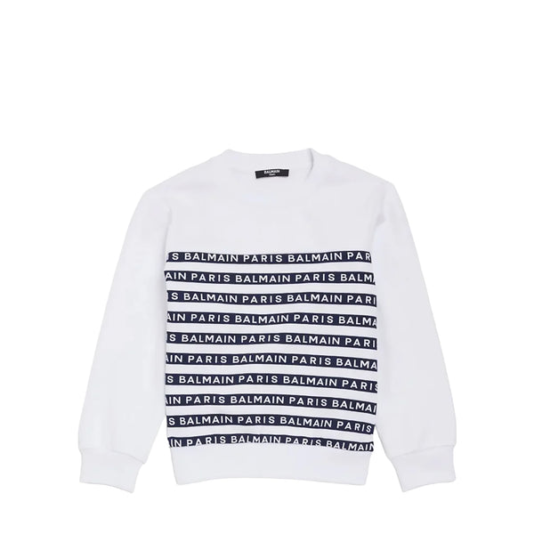 Balmain Kids Striped Logo Sweatshirt