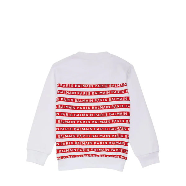 Balmain Kids Striped Logo Sweatshirt