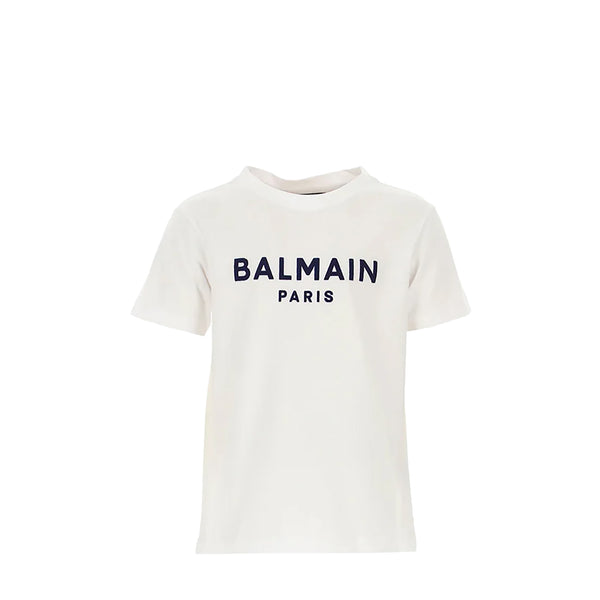 Balmain Kids Flocked Logo T-Shirt