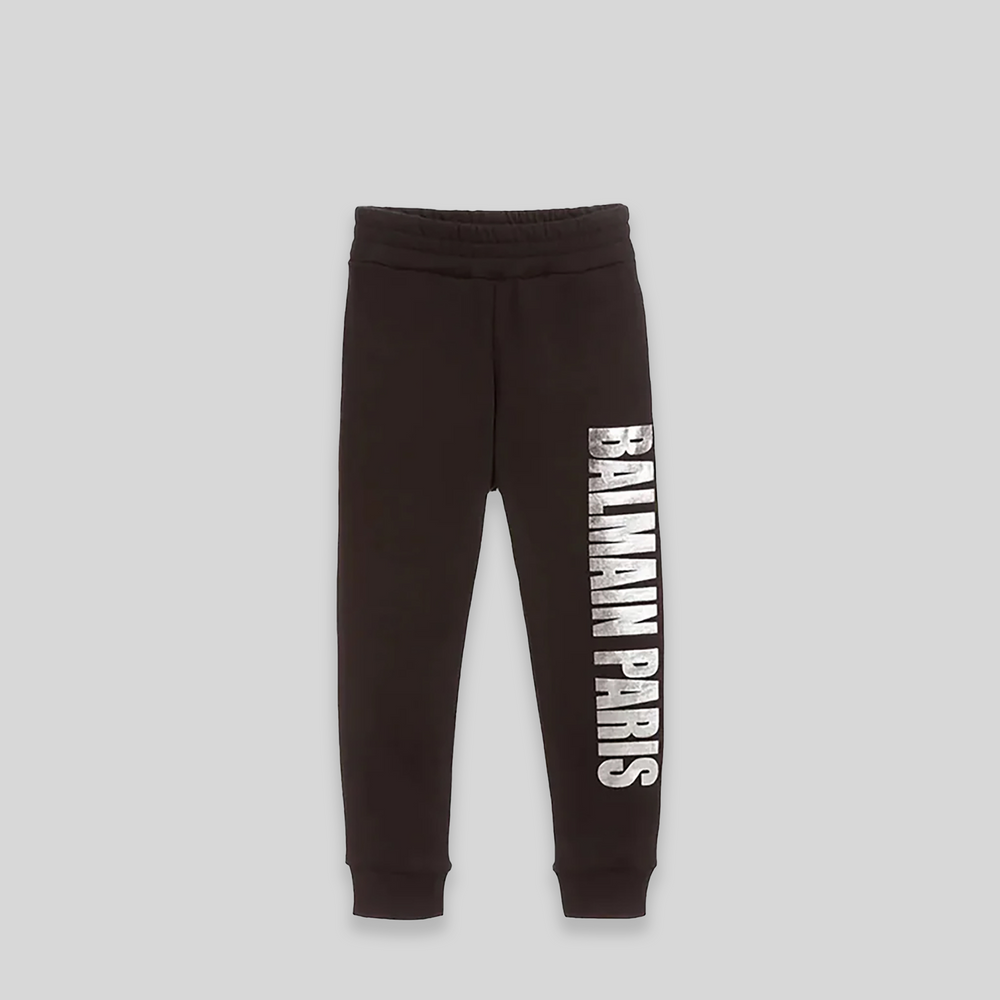 Balmain Kids Sweatpants with Metallic Logo