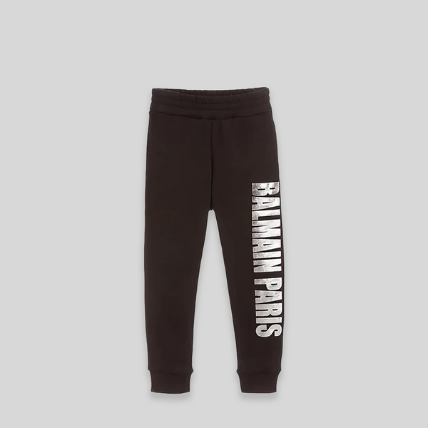 Balmain Kids Sweatpants with Metallic Logo