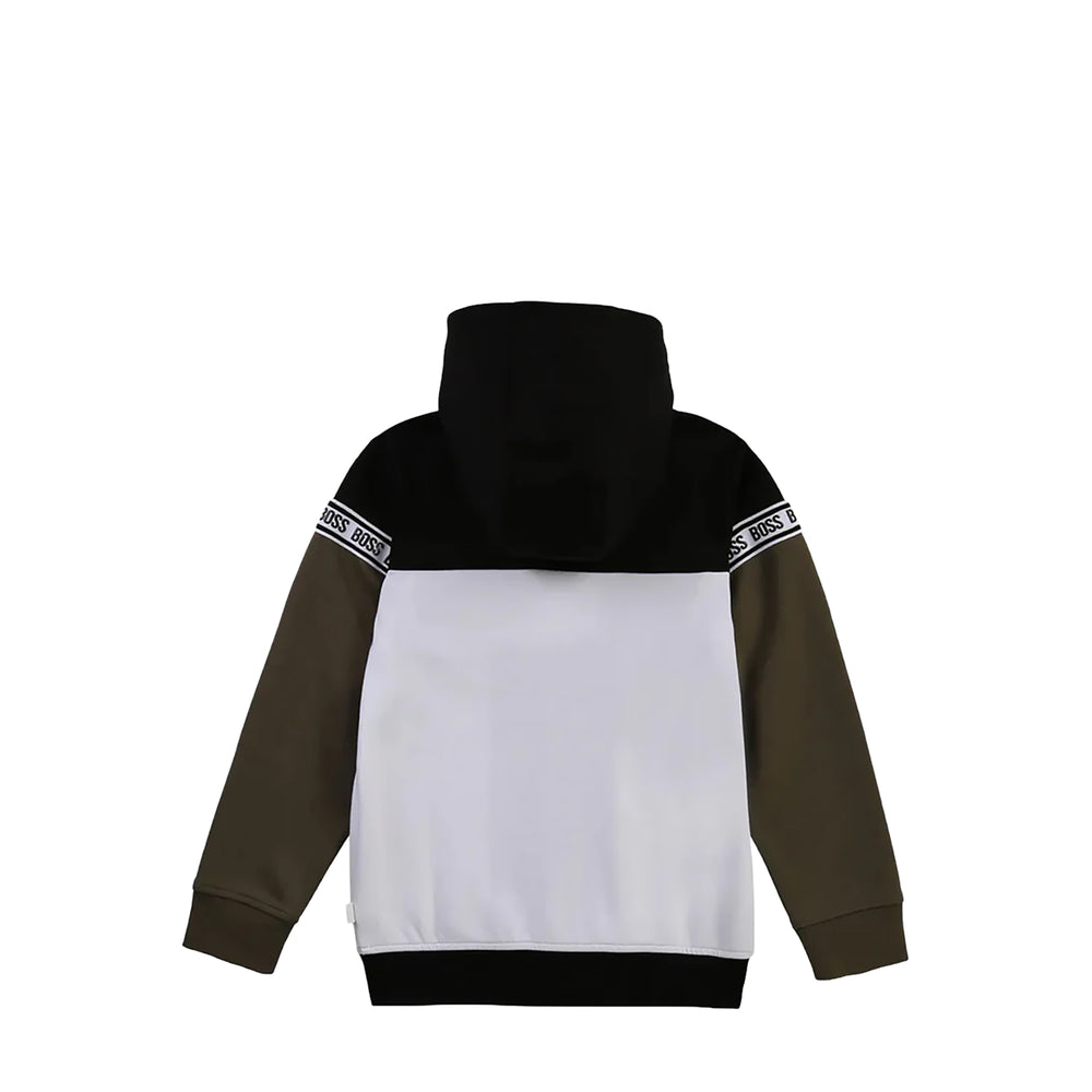 Hugo Boss Kids Full-Zip Up Tape Hoodie Sweatshirt