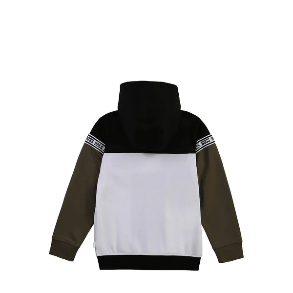 Hugo Boss Kids Full-Zip Up Tape Hoodie Sweatshirt