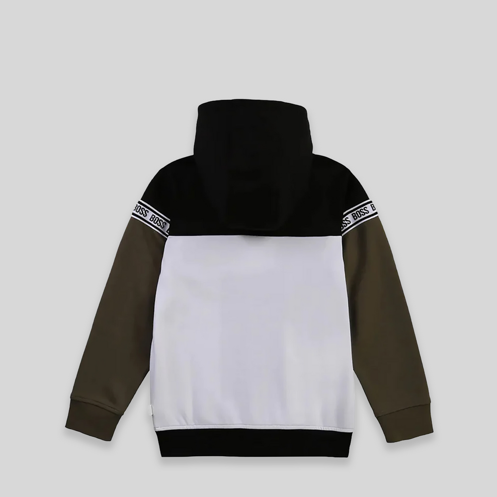 Hugo Boss Kids Full-Zip Up Tape Hoodie Sweatshirt