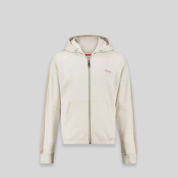 Hugo Boss Kids Girl's Glitter Stripe Zip-Up Hoodie Sweatshirt