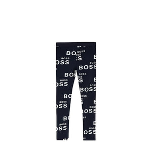 Hugo Boss Kids Girl's All-Over Print Logo Leggings