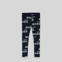 Hugo Boss Kids Girl's All-Over Print Logo Leggings