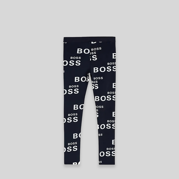 Hugo Boss Kids Girl's All-Over Print Logo Leggings