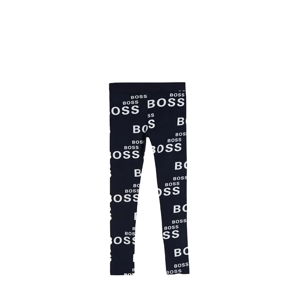 Hugo Boss Kids Girl's All-Over Print Logo Leggings