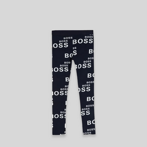 Hugo Boss Kids Girl's All-Over Print Logo Leggings