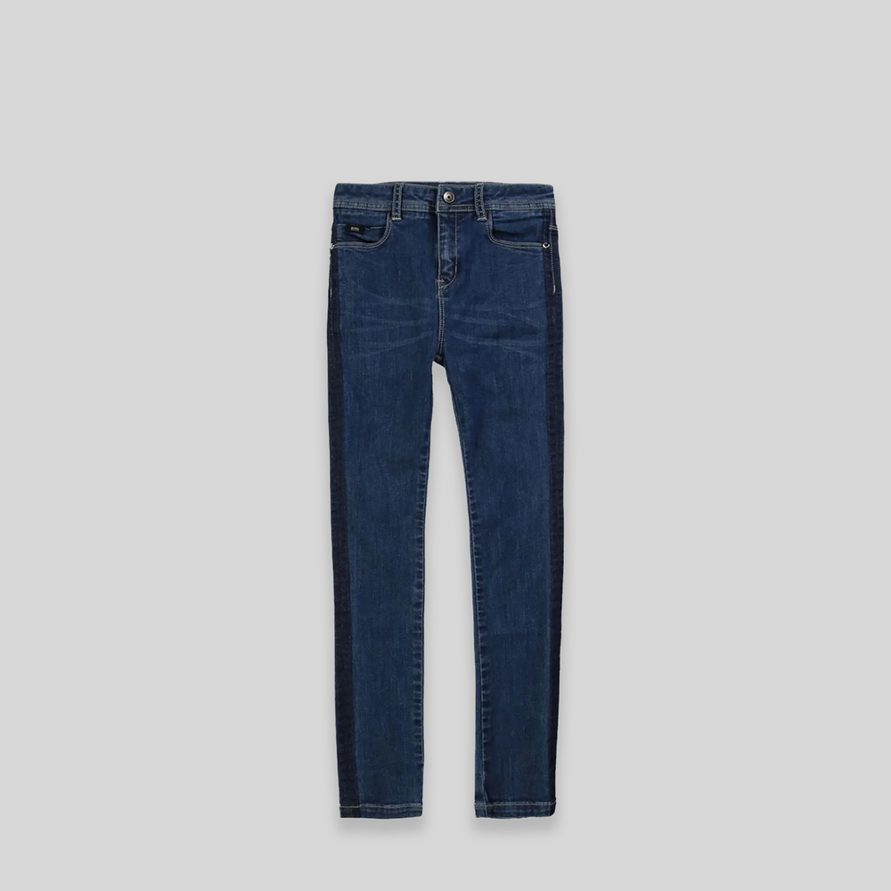 Hugo Boss Kids Girl's Navy Stripe Jeans