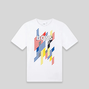 Hugo Boss Kids Graphic Stylized Multicolor Logo T-Shirt