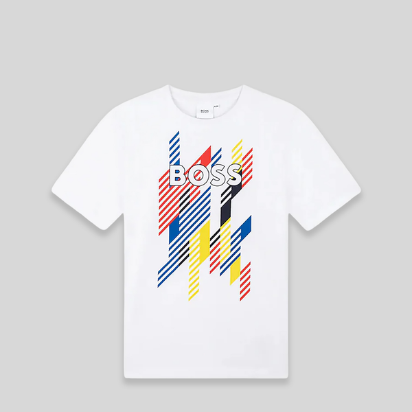 Hugo Boss Kids Graphic Stylized Multicolor Logo T-Shirt