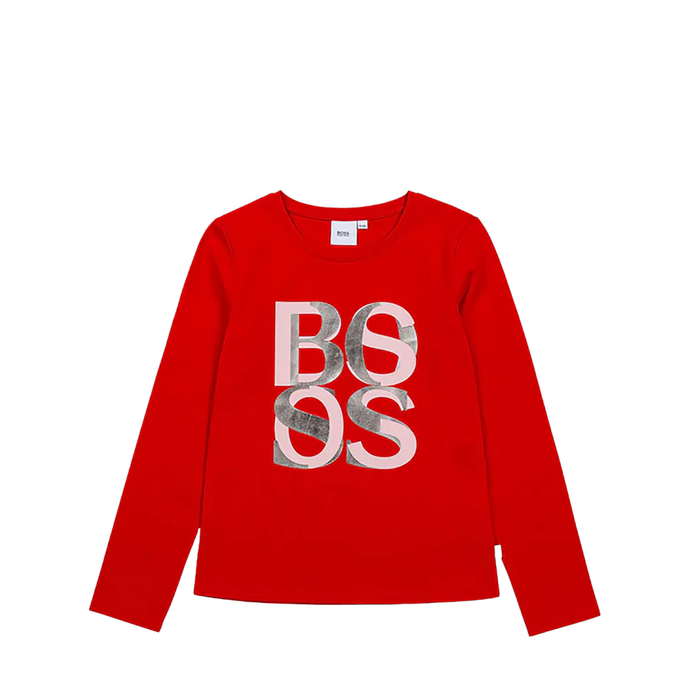 Hugo Boss Kids Girl's Long Sleeve Logo T-Shirt