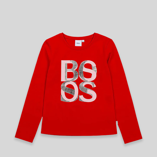 Hugo Boss Kids Girl's Long Sleeve Logo T-Shirt