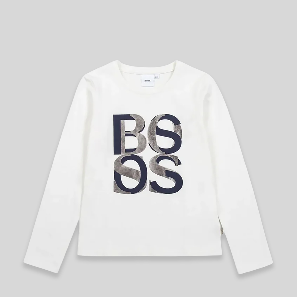 Hugo Boss Kids Girl's Long Sleeve Logo T-Shirt