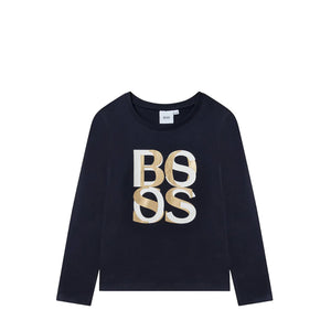 Hugo Boss Kids Girl's Long Sleeve Logo T-Shirt