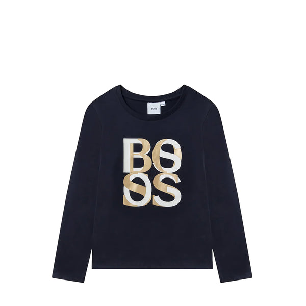 Hugo Boss Kids Girl's Long Sleeve Logo T-Shirt