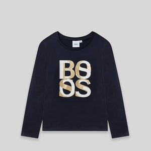 Hugo Boss Kids Girl's Long Sleeve Logo T-Shirt