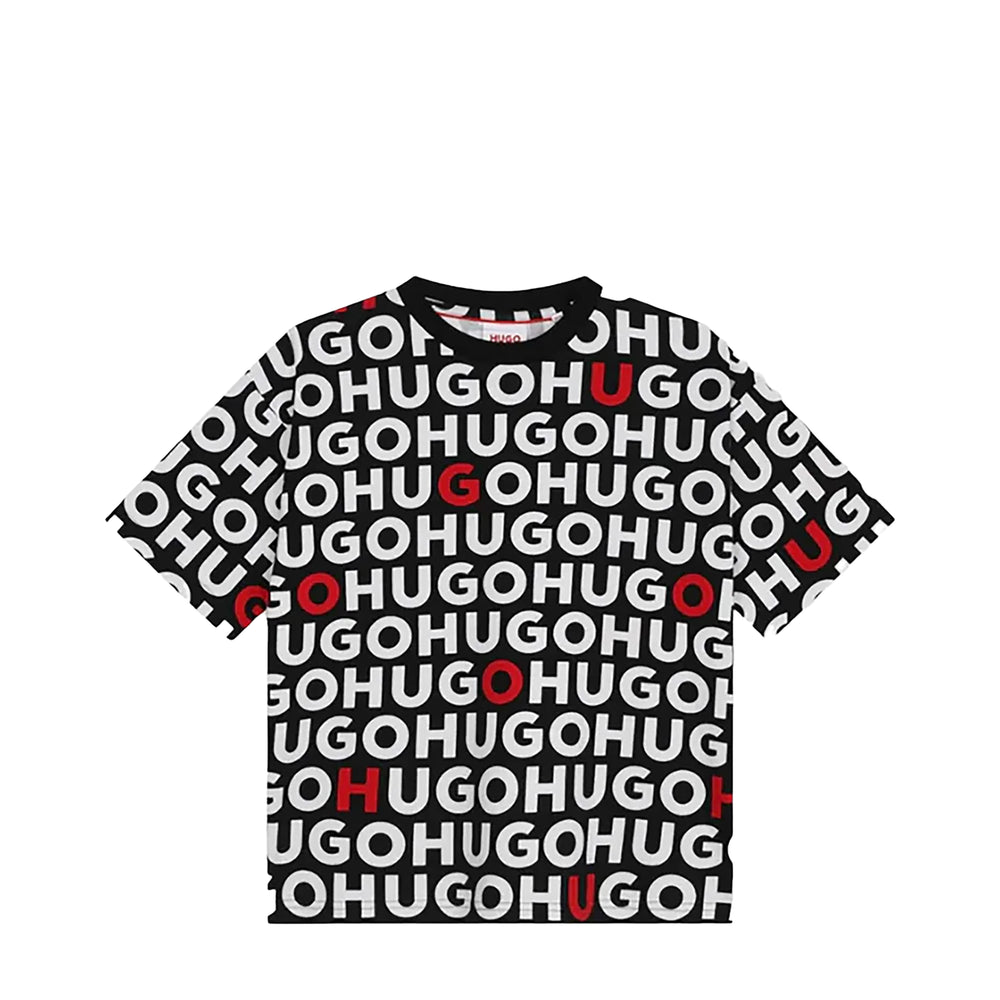 Hugo by Hugo Boss Kids All-Over Logo Short Sleeve T-Shirt