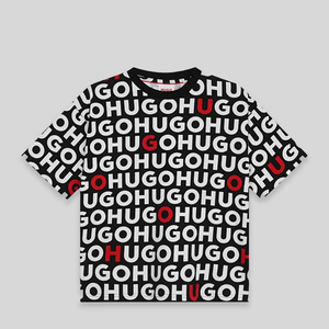 Hugo by Hugo Boss Kids All-Over Logo Short Sleeve T-Shirt