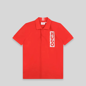 HUGO by Hugo Boss Kids Label Logo Pique Polo Shirt